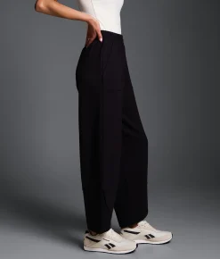 Bottoms | Buckle Black Ribbed Barrel Pant Black