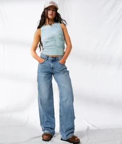 33 Coastal Ribbed Coastal Belt Tank Top Multi