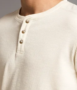Tops | BKE Ribbed Henley Cream