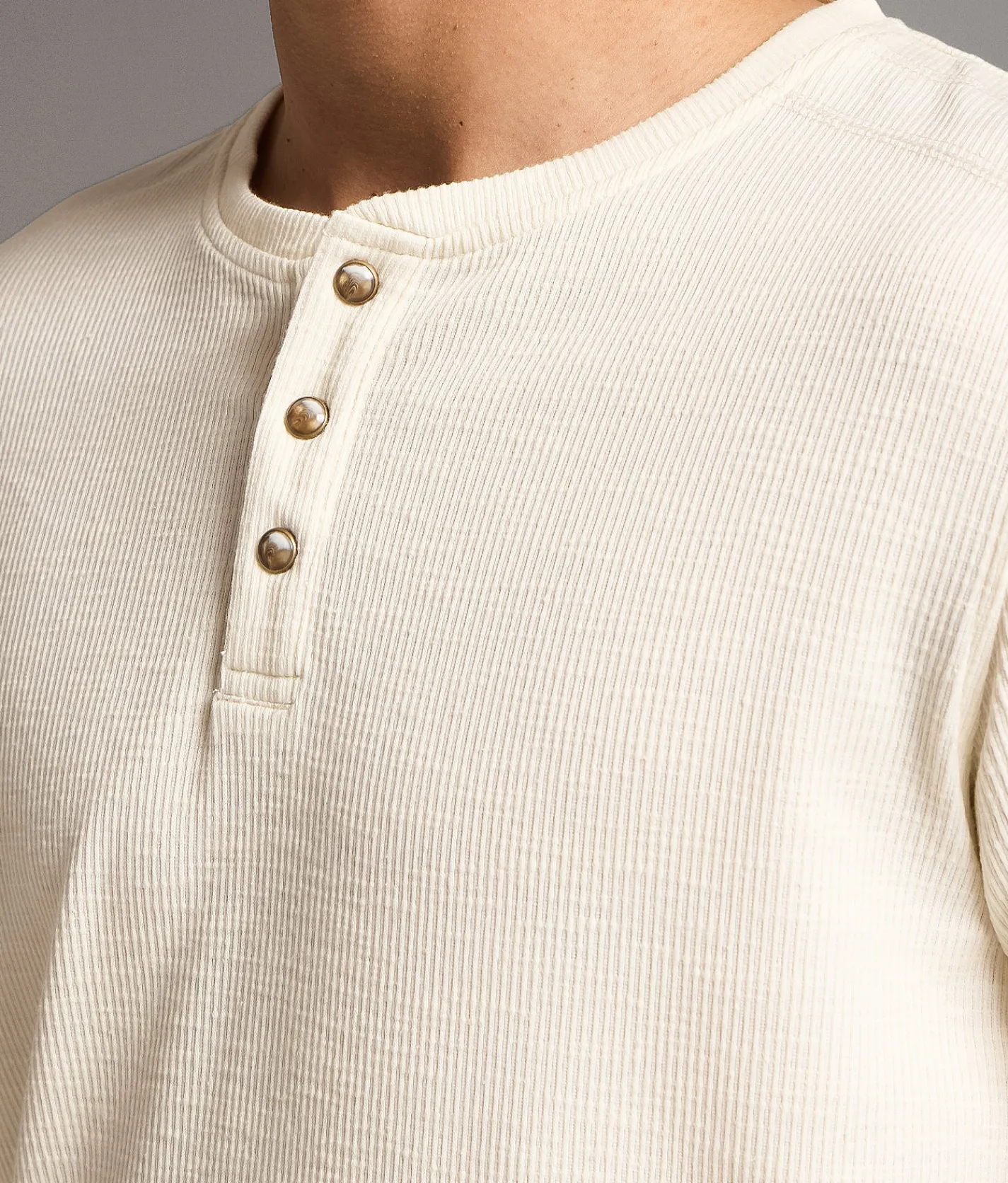 Tops | BKE Ribbed Henley Cream