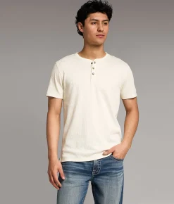 Tops | BKE Ribbed Henley Cream