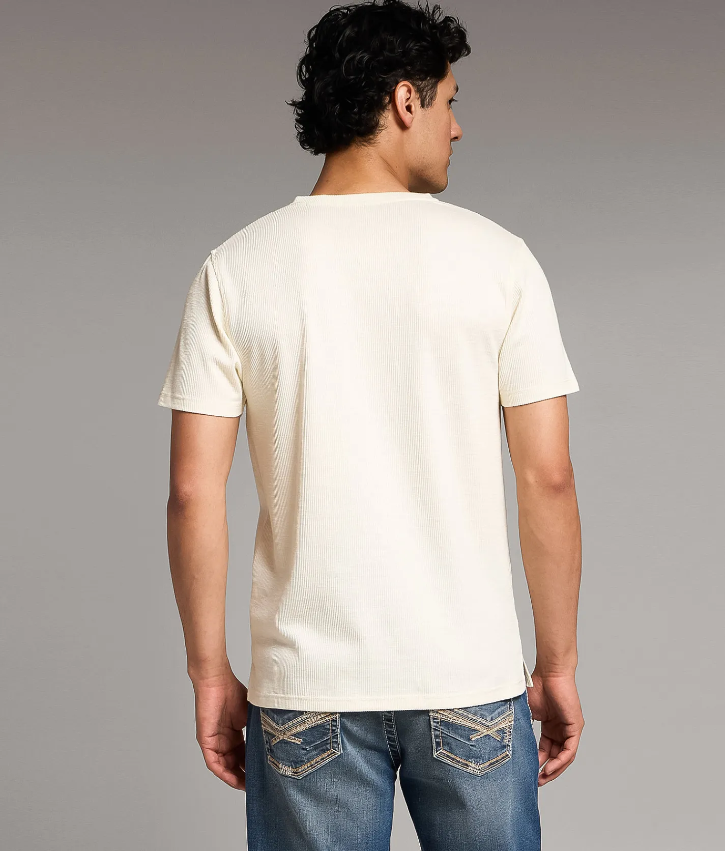 Tops | BKE Ribbed Henley Cream