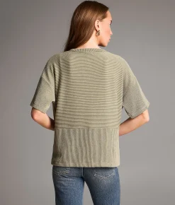 BKE Ribbed Henley Green Outlet
