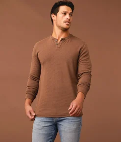 Tops | Outpost Makers Ribbed Henley Myristica