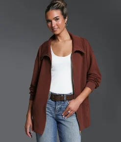 Tops|Coats & Jackets | Buckle Black Ribbed Jacket Andorra