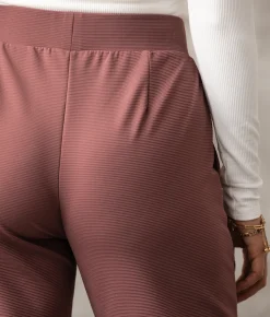 Buckle Black Ribbed Jogger Rose Brown Hot