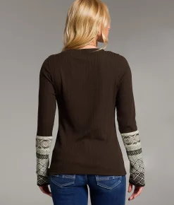 Tops | BKE Ribbed Knit Henley Acorn