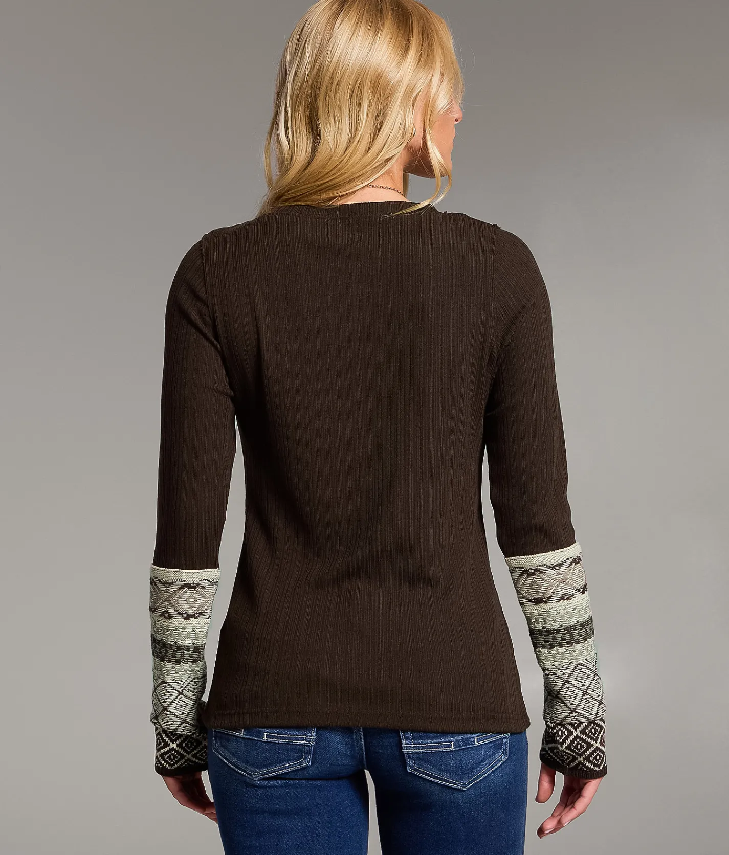 Tops | BKE Ribbed Knit Henley Acorn
