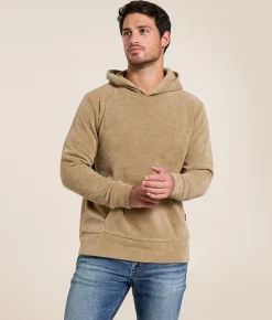 Tops | Nova Industries Ribbed Knit Hooded Sweatshirt Brown