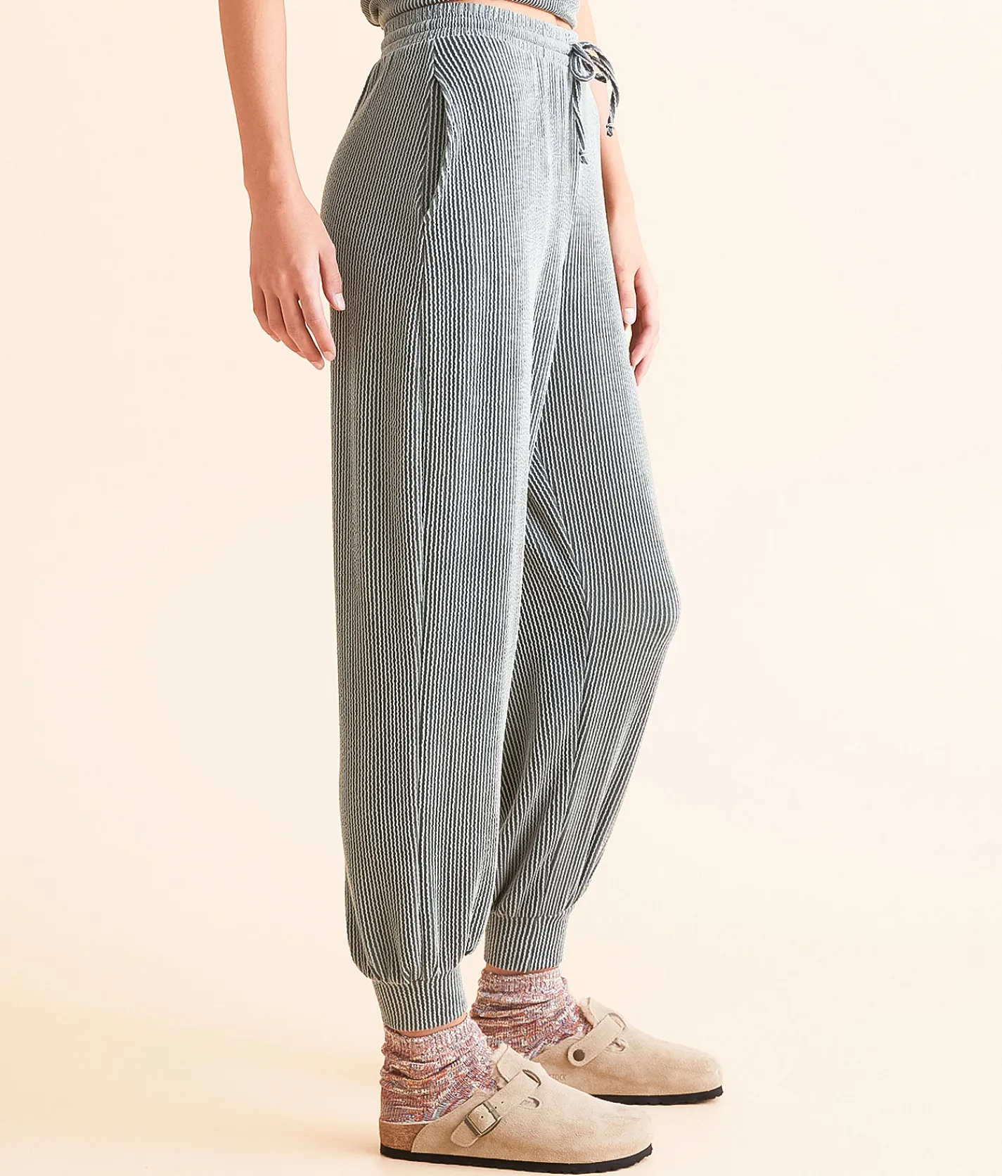 Bottoms | BKE Ribbed Knit Jogger Balsam Green