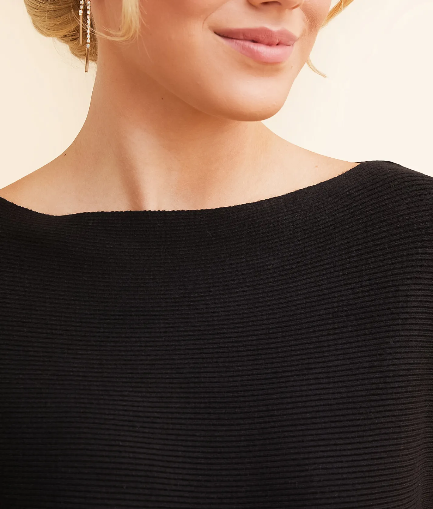 Double Zero Ribbed Knit Sweater Cream Sale