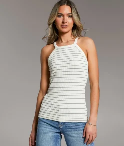 Tops | BKE core Ribbed Knit Tank Top Cream Grey