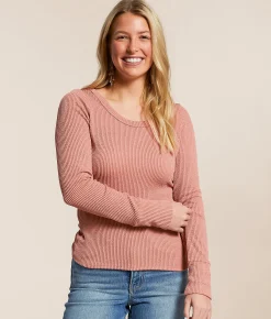 BKE Ribbed Knit Top Chestnut Outlet