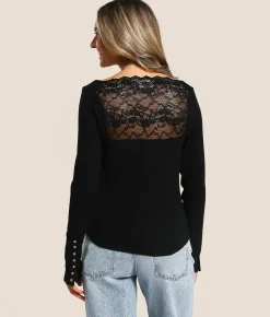 Tops | Willow & Root Ribbed Lace Top Ballerina Pink