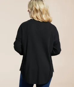 Tops | Daytrip Ribbed Lace-Up Top Black