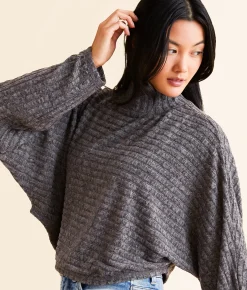 Tops | Hyfve Ribbed Mock Neck Cropped Top Ecru