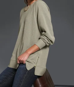 Tops | Buckle Black Ribbed Pullover Vetiver
