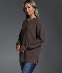 Buckle Black Ribbed Pullover French Roast New