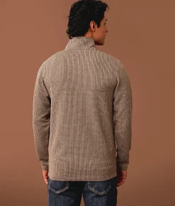Outpost Makers Ribbed Quarter Snap Pullover Brown Online