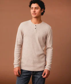 Outpost Makers Ribbed Snap Henley Brown Best