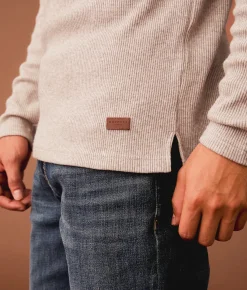 Outpost Makers Ribbed Snap Henley Brown Best