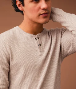 Outpost Makers Ribbed Snap Henley Brown Best