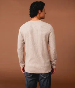 Outpost Makers Ribbed Snap Henley Brown Best