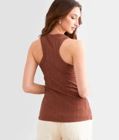 BKE Ribbed Tank Top Rootbeer Hot