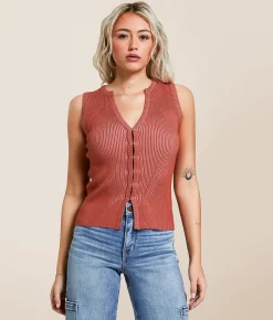 Gilded Intent Ribbed Tank Top Hot Sauce Outlet