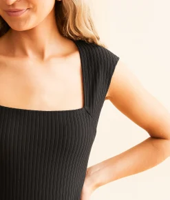 Tops | BKE core Ribbed Tank Top Black