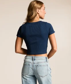 FITZ + EDDI Ribbed T-Shirt Mood Indigo Outlet