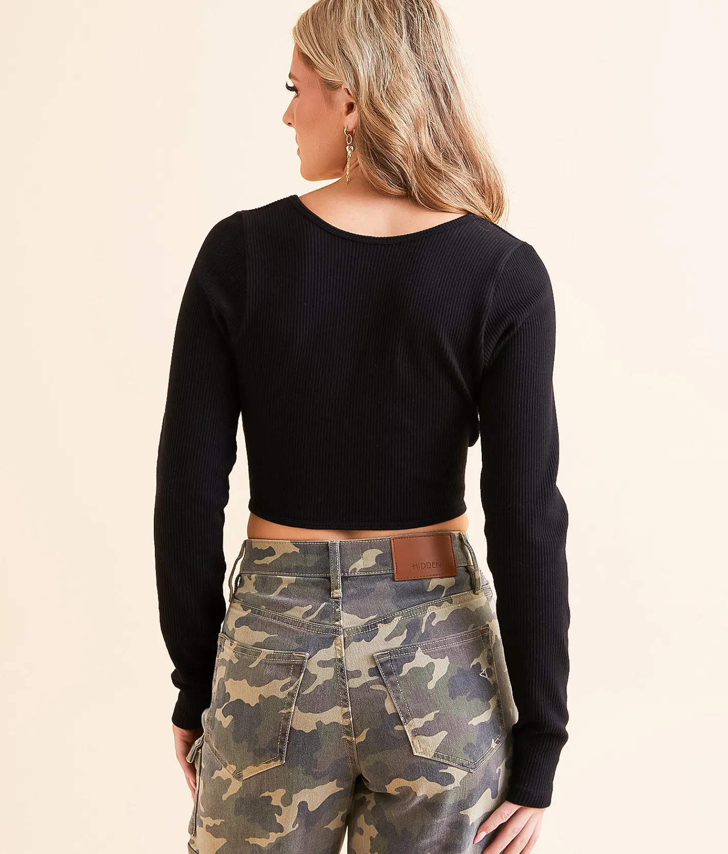 Tops | Freshwear Ribbed Two Way Cropped Top Black