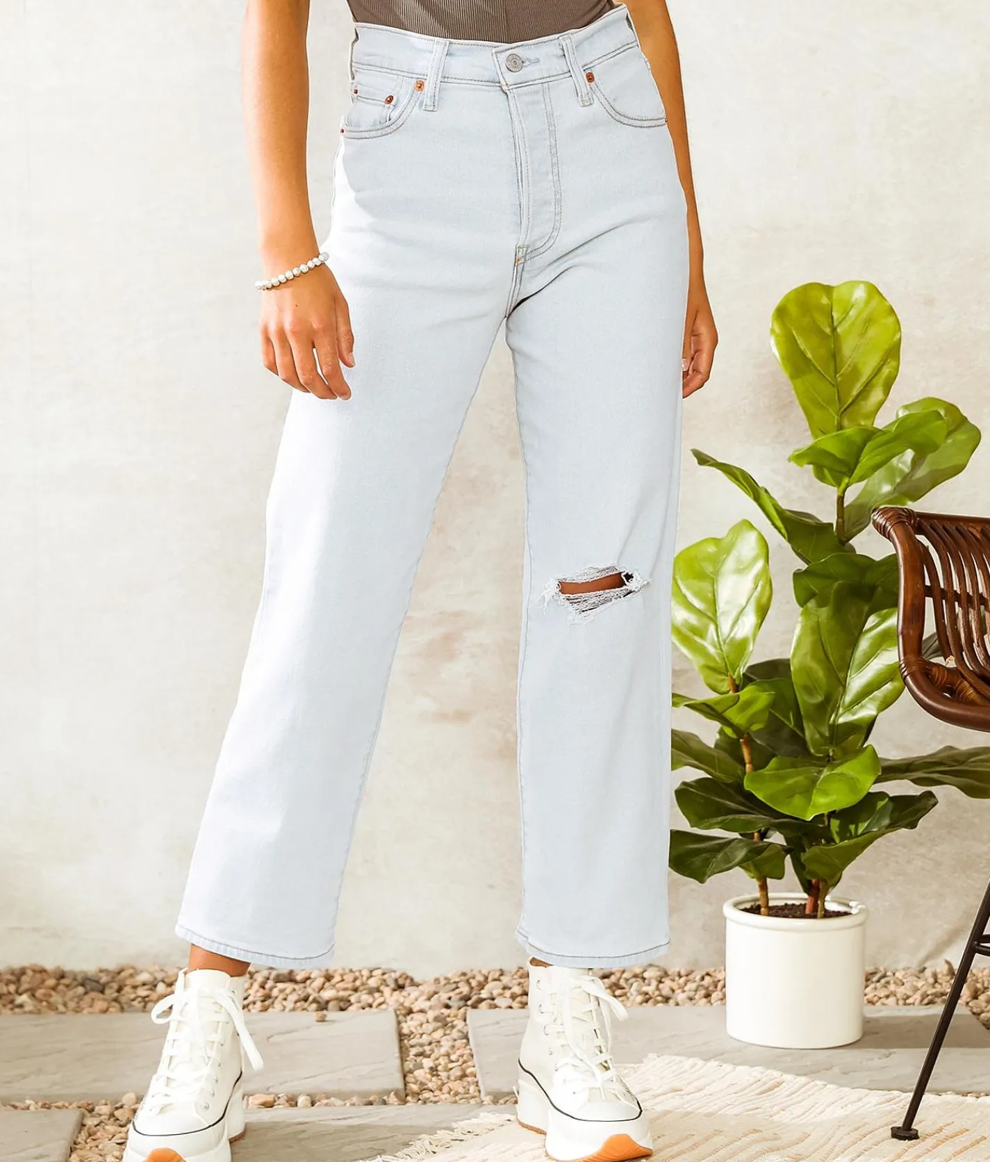 Levi's® Ribcage Straight Ankle Jean Space Ripple Sale