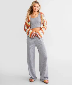 Tops | Willow & Root Rib Knit Cropped Tank Top Silver