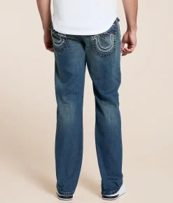True Religion Ricky Relaxed Straight Stretch Jean Gotham Grind Dark Wash Clearance