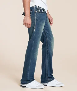 True Religion Ricky Relaxed Straight Stretch Jean Gotham Grind Dark Wash Clearance