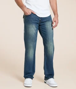 True Religion Ricky Relaxed Straight Stretch Jean Gotham Grind Dark Wash Clearance