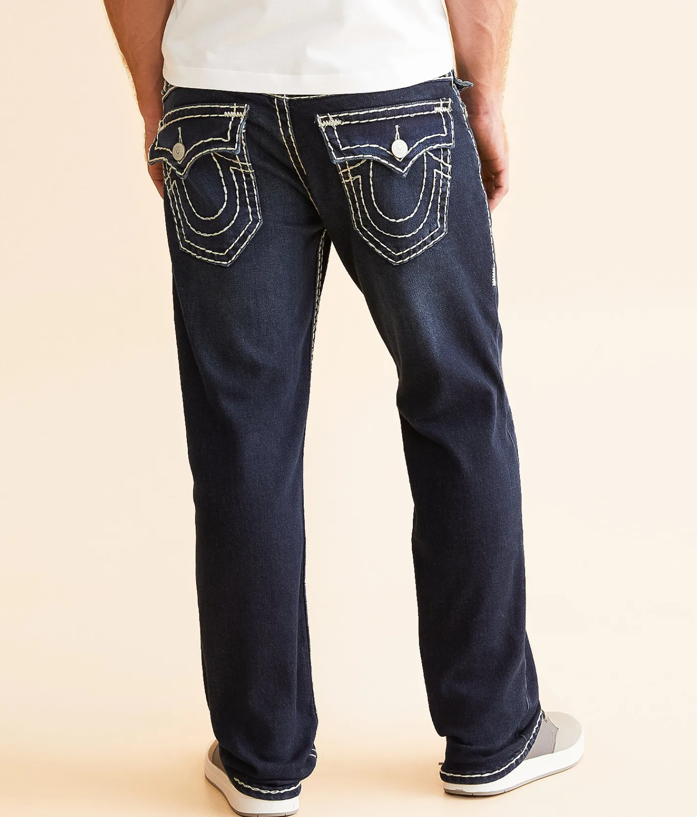 True Religion Ricky Relaxed Straight Stretch Jean Chicory Dark Wash Hot