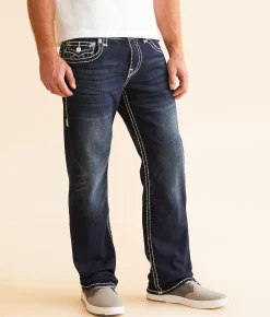 True Religion Ricky Relaxed Straight Stretch Jean Chicory Dark Wash Hot