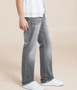 True Religion Ricky Relaxed Straight Stretch Jean Chalk Grey Wash Clearance