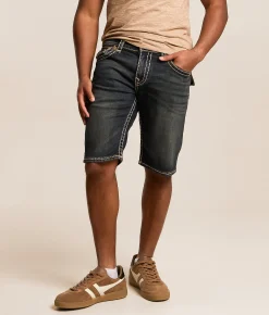 True Religion Ricky Stretch Short Dark Wash New
