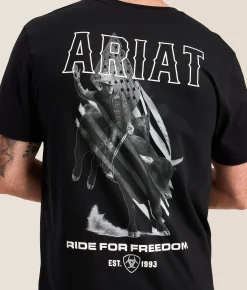 Tops|Graphic T-Shirts | Ariat Ride For Freedom T-Shirt Black
