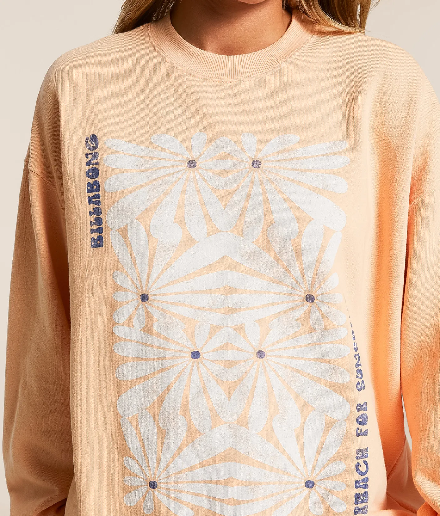Tops | Billabong Ride In Floral Oversized Pullover Sunstone