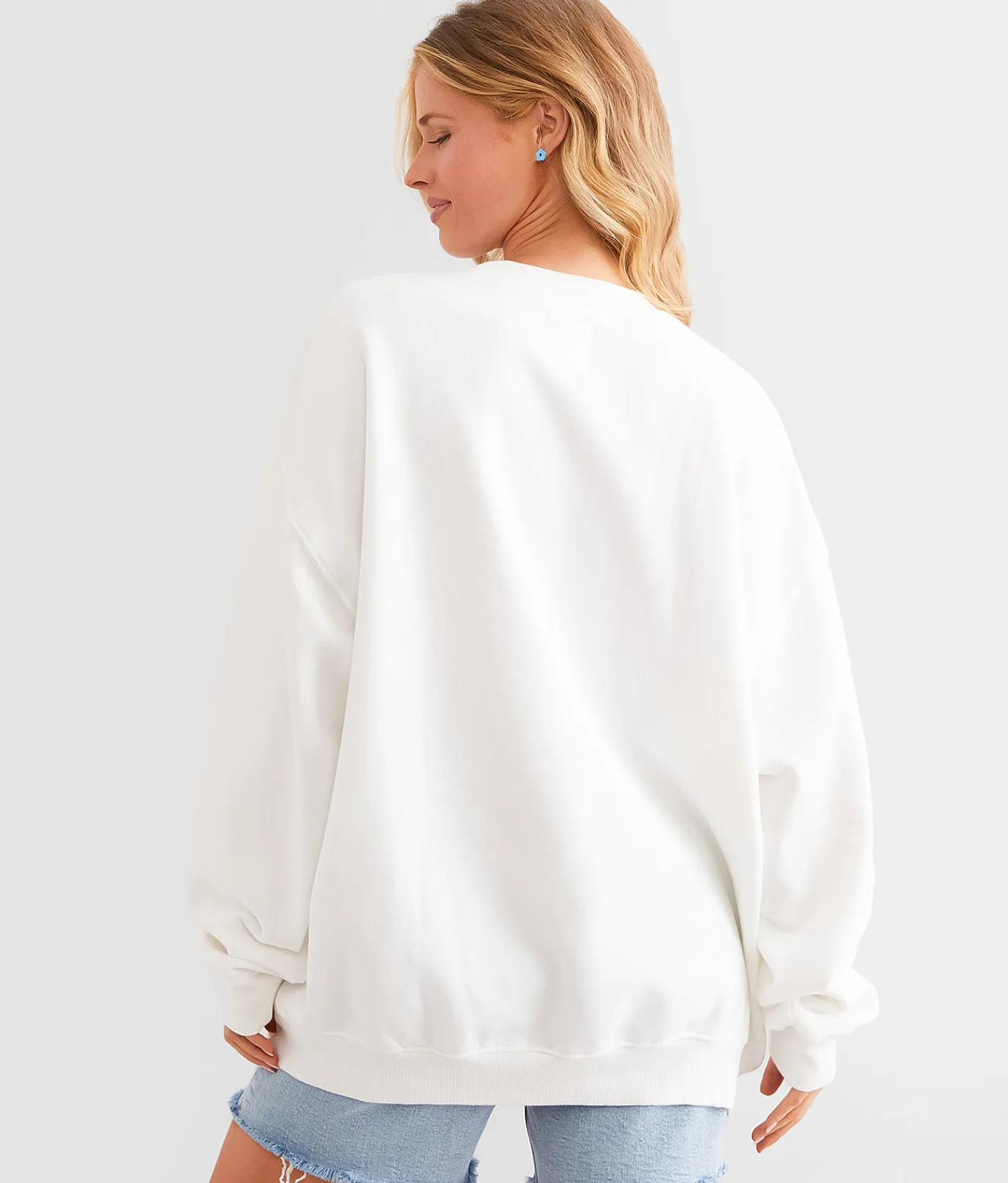 Tops | Billabong Ride In Graphic Oversized Pullover White Cap 2