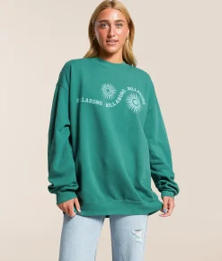 Tops | Billabong Ride In Oversized Pullover Evergreen