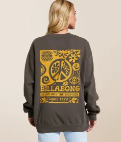 Tops | Billabong Ride In Oversized Pullover Off Black 1