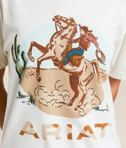Tops | Ariat Ride On T-Shirt Off White