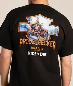 Proud Pecker Brand Ride or Die T-Shirt Black
