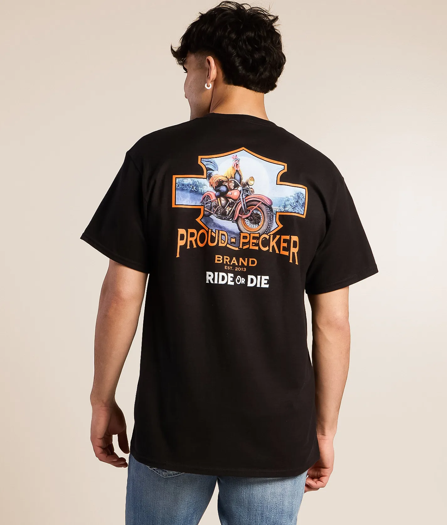 Proud Pecker Brand Ride or Die T-Shirt Black