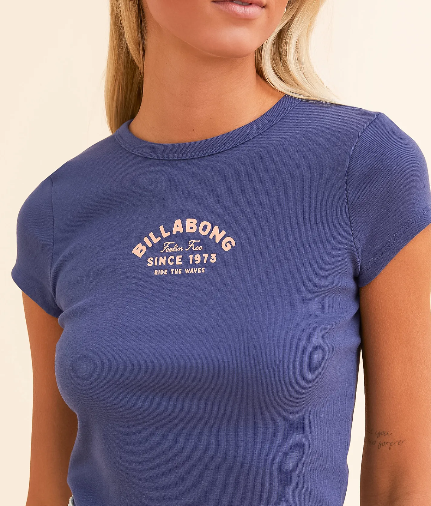 Billabong Ride The Waves Cropped Baby T-Shirt I Sea Indigo Discount